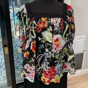 Alyx Pink and Orange 3/4 Sleeve Boxy Blouse sh0049